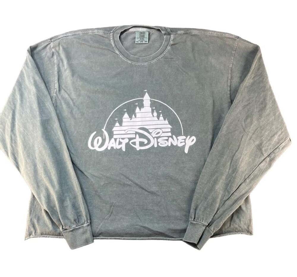 Comfort Colors Walt Disney Crop-style Long Sleeve T-Shirt Size 2XL Green
